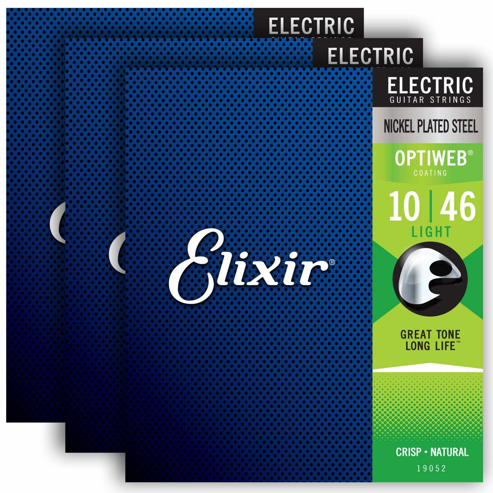 Elixir 16552 Optiweb Light Electric Guitar Strings, 10-46, 3-Pack Zoso Music