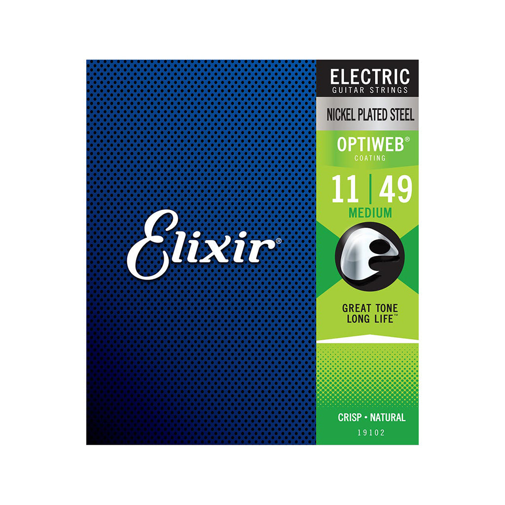 Elixir 19102 Optiweb Electric Guitar Strings, Medium, 11-49 | Zoso Music Sdn Bhd