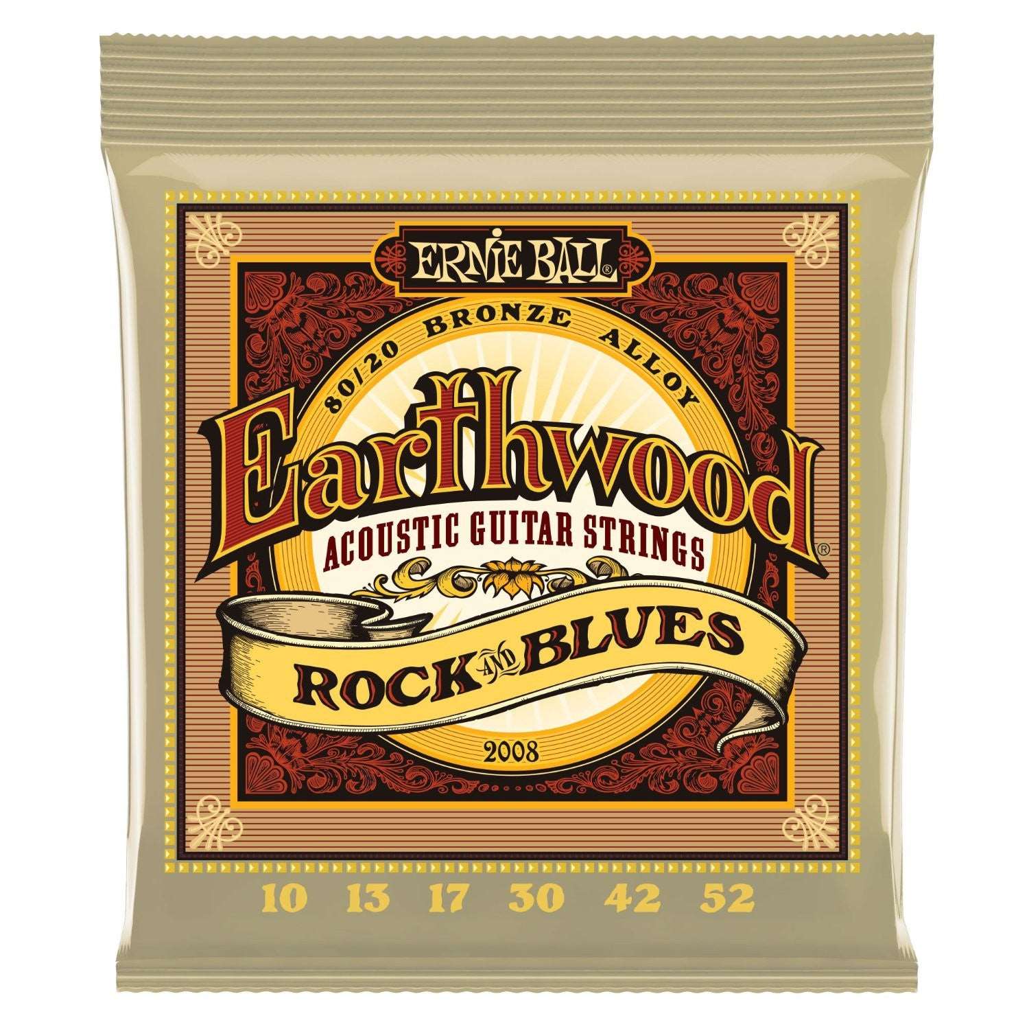ERNIE BALL 2008 EARTHWOOD ROCK AND BLUES 80-20 BRONZE ACOUSTIC SET WITH PLAIN G, .010 - .052 | ERNIE BALL , Zoso Music