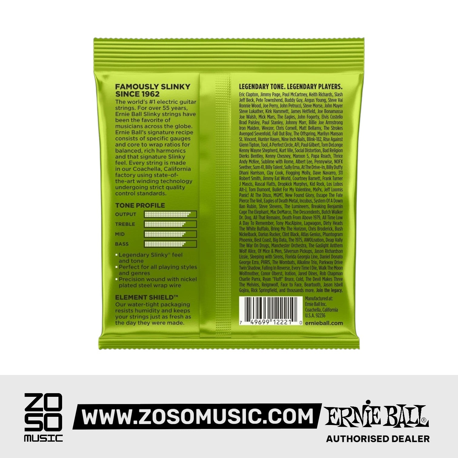 Ernie Ball Regular Slinky Nickel Wound Electric Guitar Strings, 10-46 |  ERNIE BALL |  STRINGS-ELECTRIC GUITAR |  Zoso Music