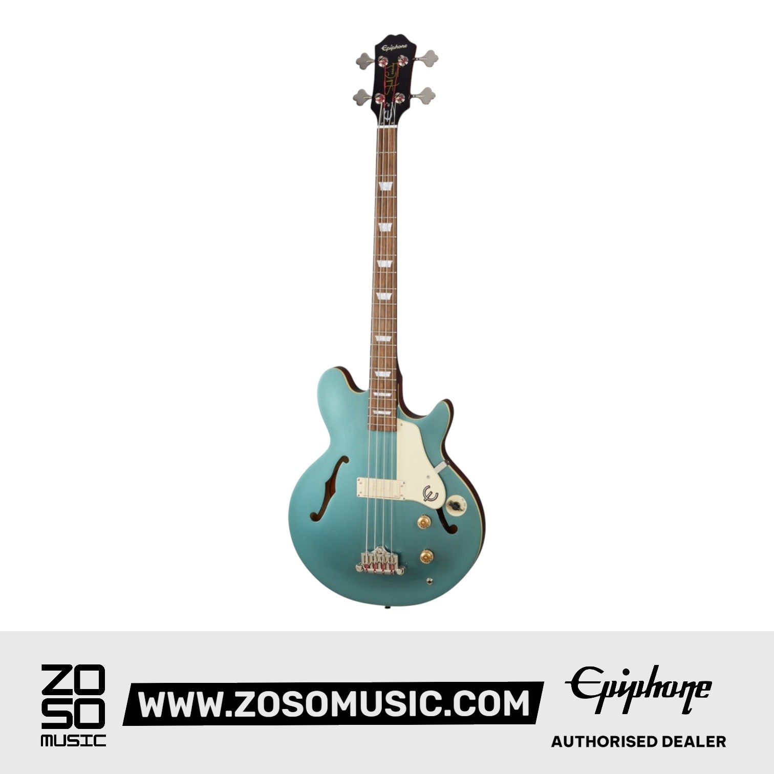 Epiphone EBJCFPENH1 Jack Casady Bass Guitar - Faded Pelham Blue ( FREE Gator GBE-BASS Gig Bag ) |  EPIPHONE |  BASS GUITAR |  Zoso Music