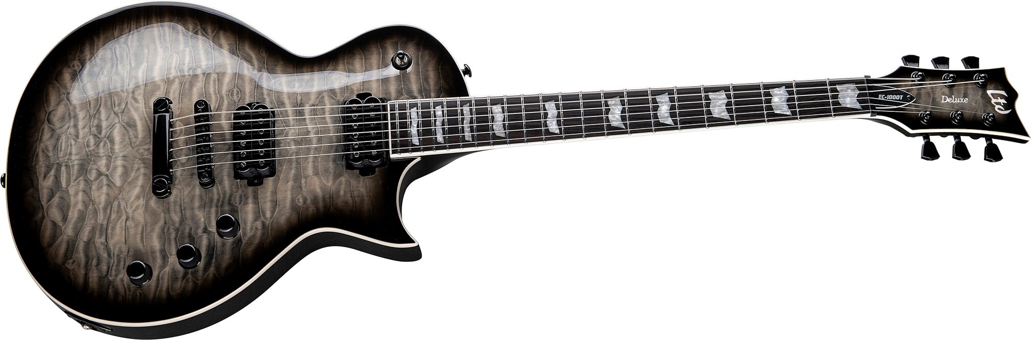 ESP LTD EC-1000T Quilted Maple Electric Guitar - Charcoal Burst Zoso Music