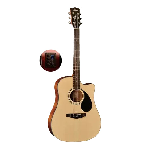 KEPMA EDC 41 inch Dreadnought Semi Acoustic Guitar w K1 EQ (Spruce Top, Side & Back Mahogany)