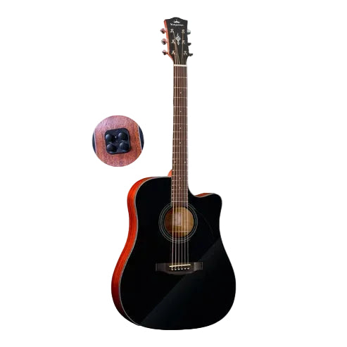 KEPMA EDC 41 inch Dreadnought Semi Acoustic Guitar w AcoustiFex® K-10 Pickup, Spruce Top, Side & Back Mahogany, EDC-K10