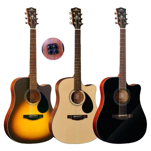 KEPMA EDC 41 inch Dreadnought Semi Acoustic Guitar w AcoustiFex® K-10 Pickup, Spruce Top, Side & Back Mahogany, EDC-K10 | Zoso Music Sdn Bhd