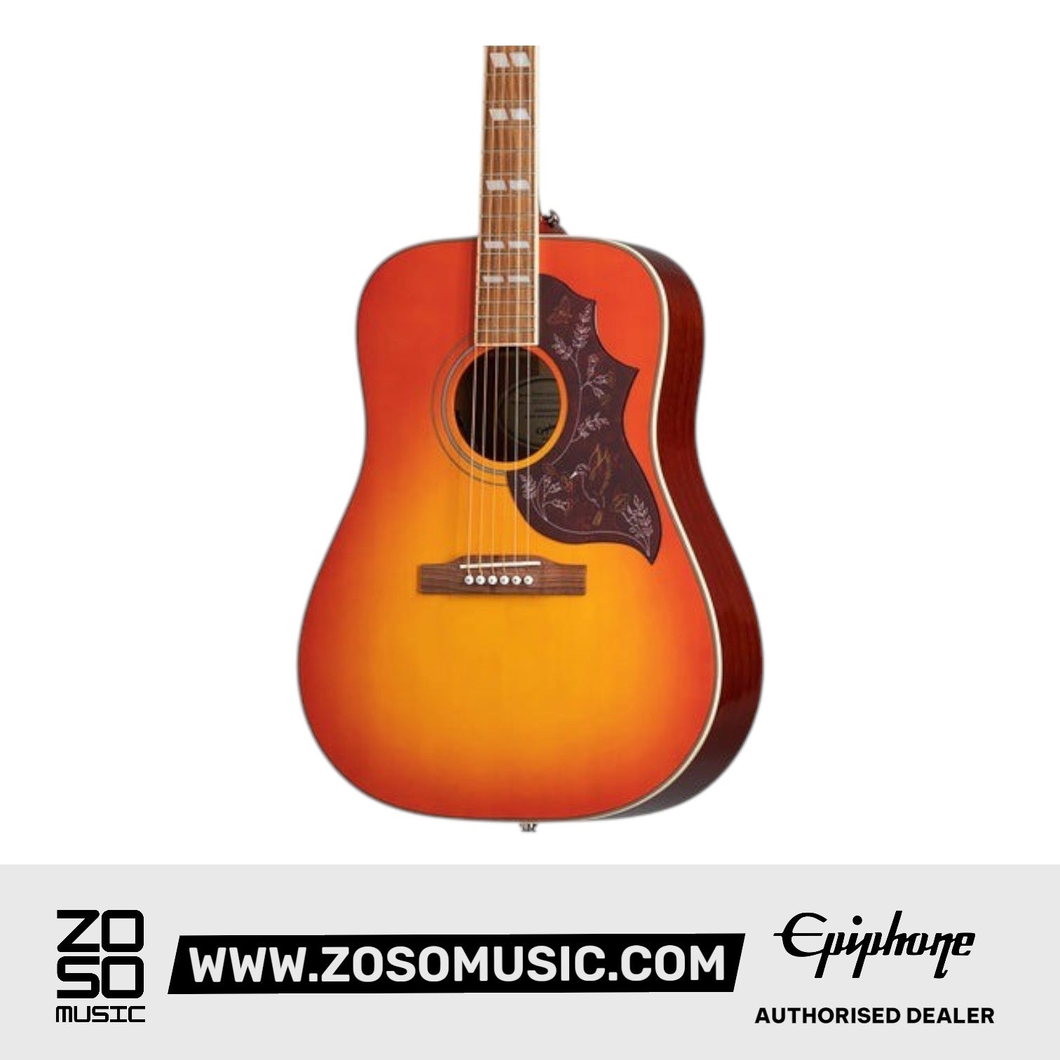 Epiphone EEHBFCNH1 Hummingbird Studio Acoustic-Electric Guitar - Faded Cherry Sunburst |  EPIPHONE |  ACOUSTIC GUITAR |  Zoso Music