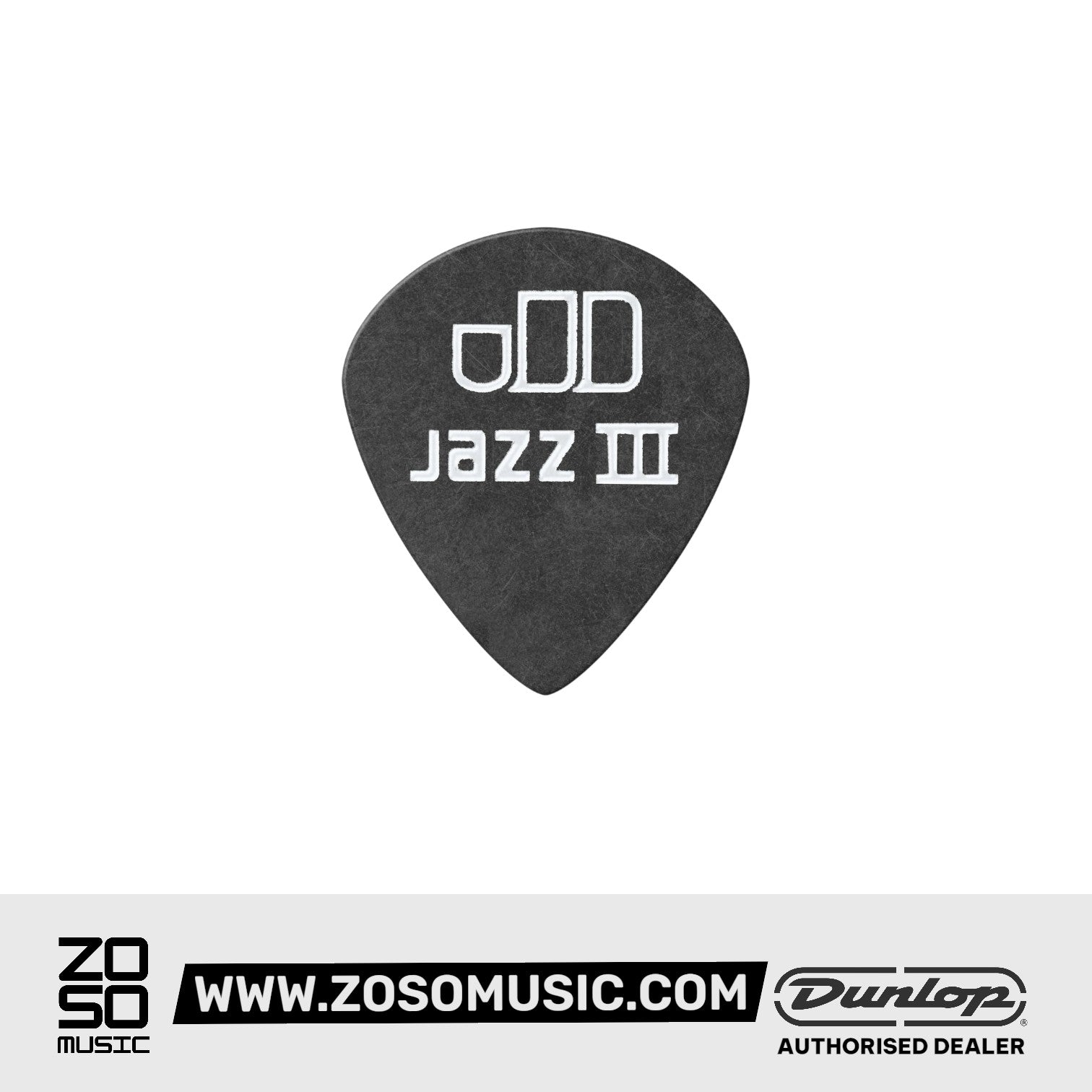 Jim Dunlop 482P Tortex Pitch Black Jazz III Guitar Picks | 0.50mm - 1.50mm