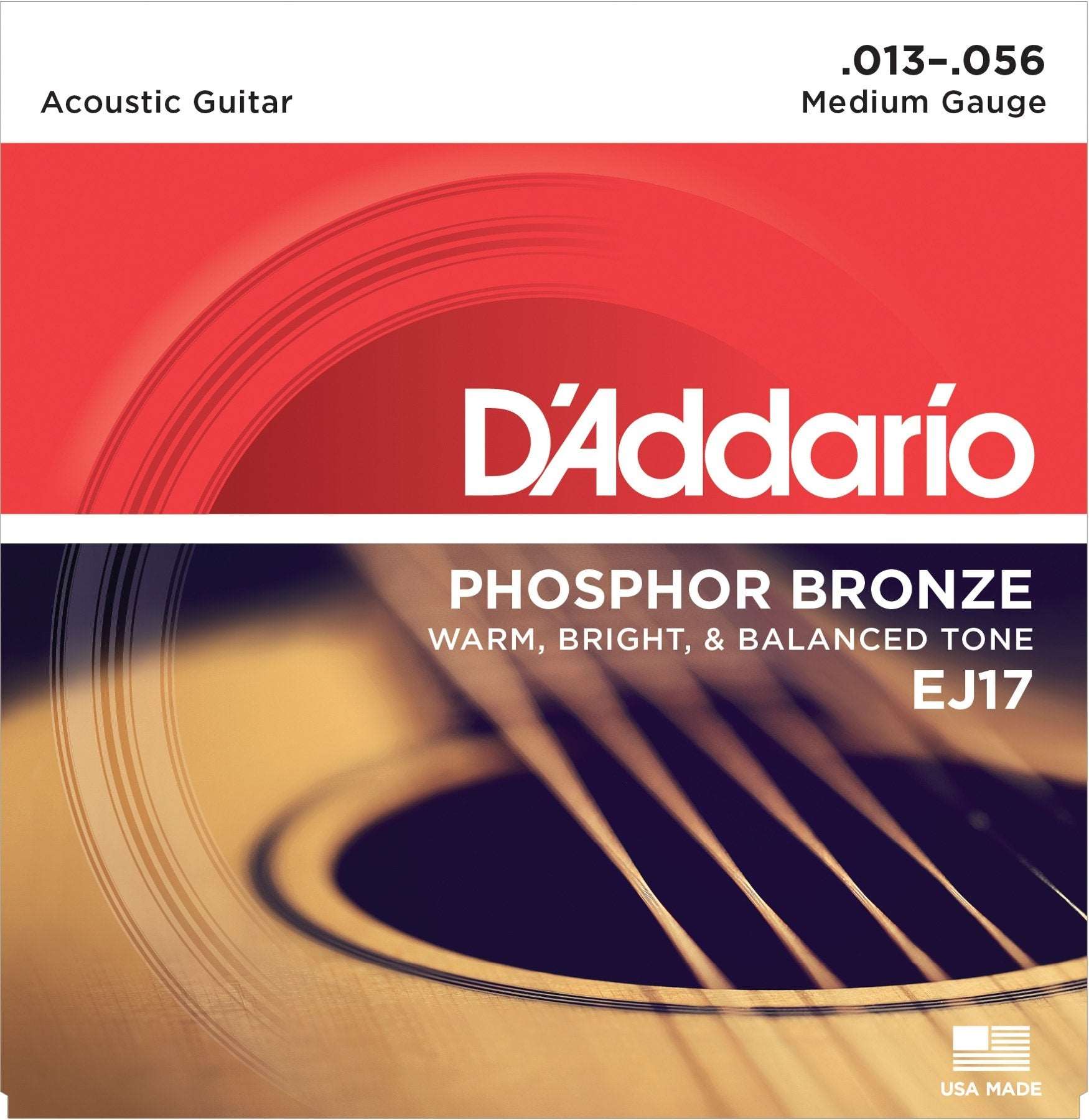D'ADDARIO EJ17 PHOSPHOR BRONZE, MEDIUM 13-56 | D'ADDARIO , Zoso Music