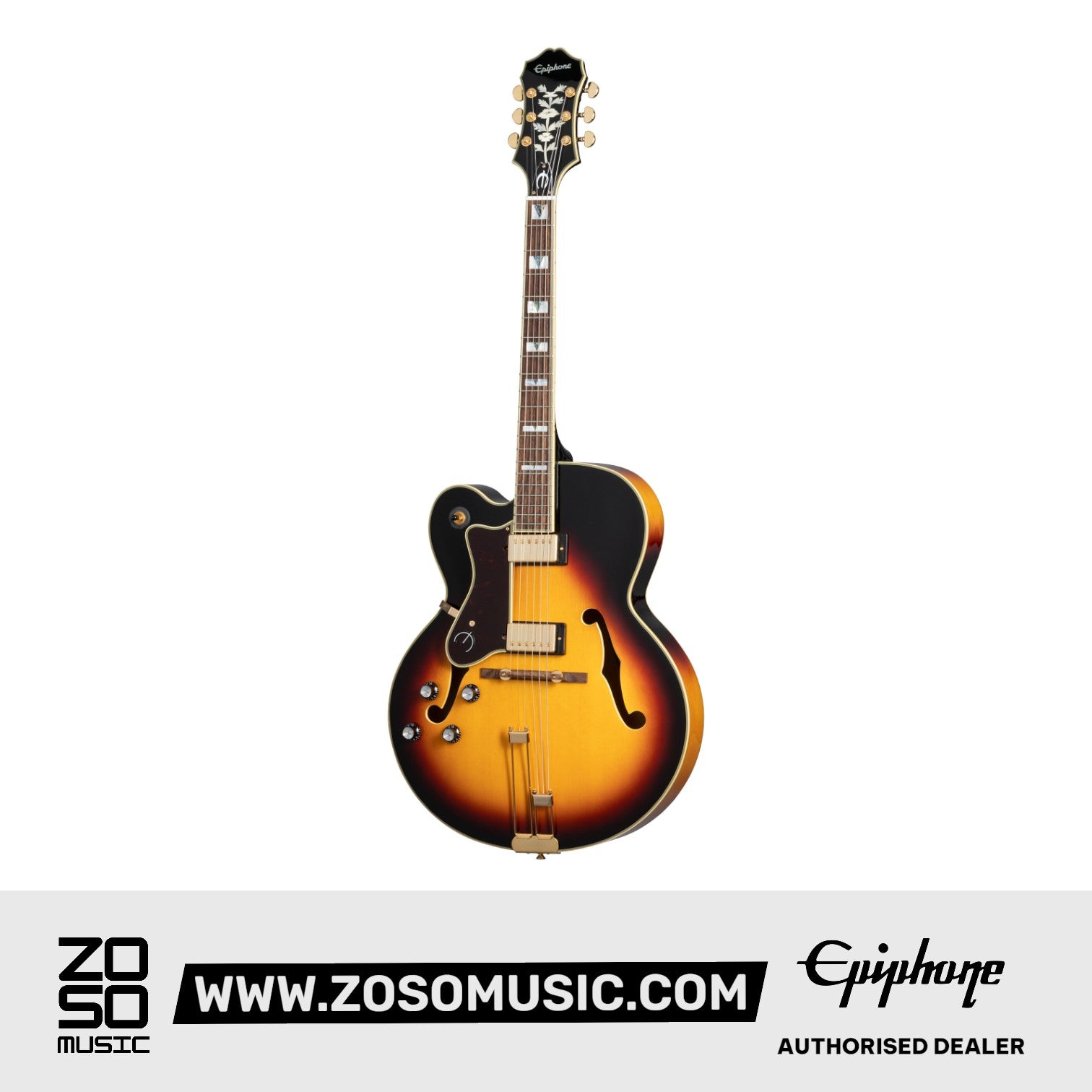 Epiphone EOBDWVSGH1L Broadway Hollowbody Left-handed Electric Guitar - Vintage Sunburst |  EPIPHONE |  ELECTRIC GUITAR |  Zoso Music