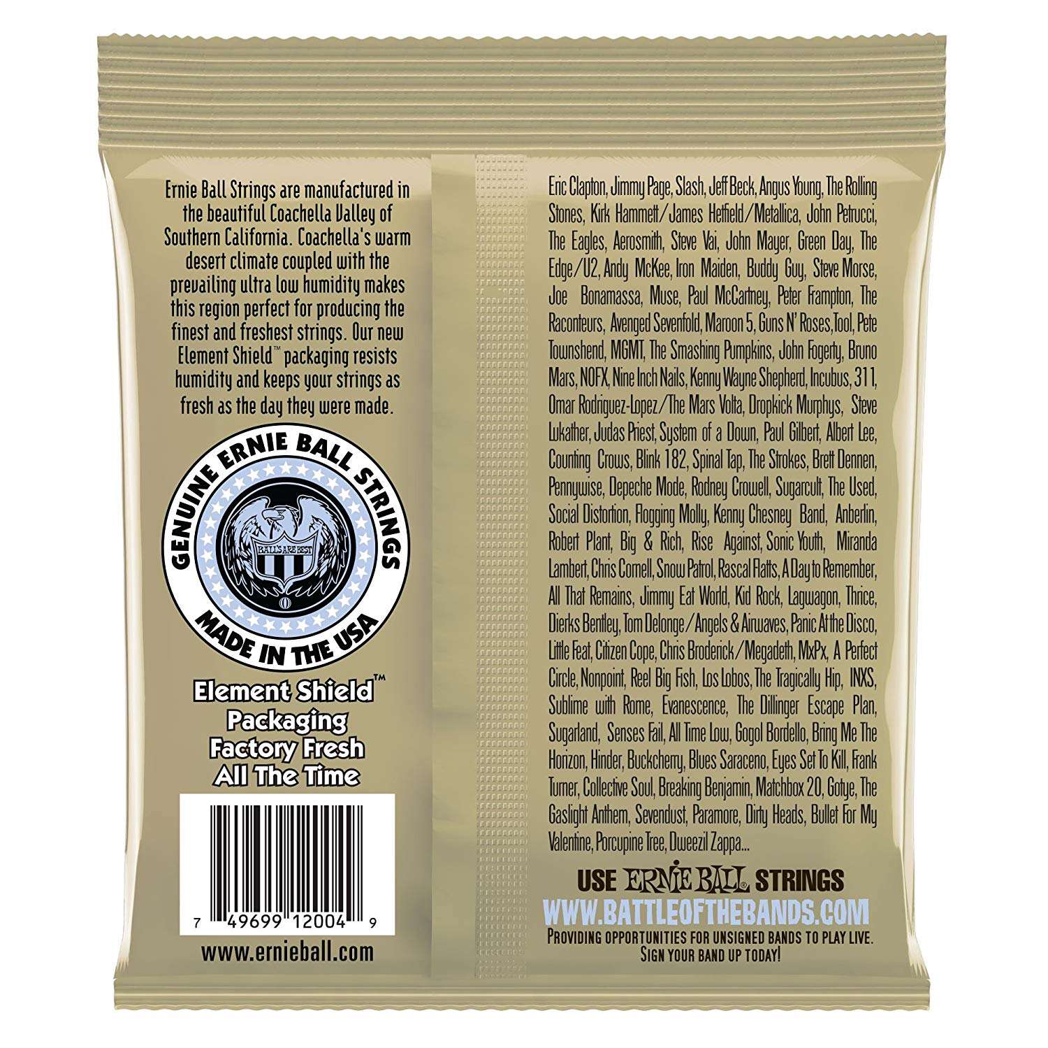 ERNIE BALL 2004 EARTHWOOD 80/20 BRONZE ALLOY ACOUSTIC GUITAR STRINGS, LIGHT (.011-.052) | ERNIE BALL , Zoso Music