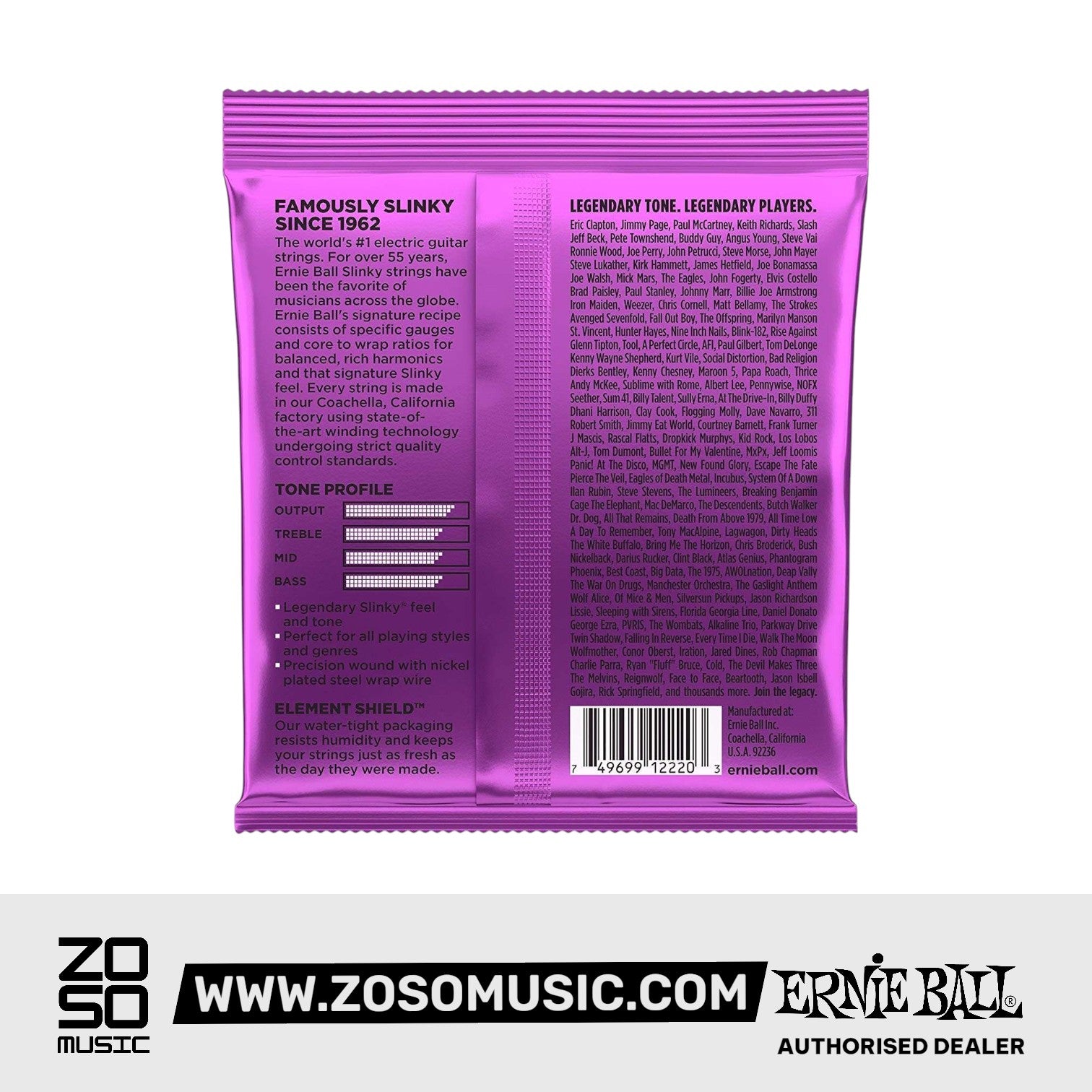 ERNIE BALL 2220 POWER SLINKY NICKEL WOUND SET, .011 - .048 | ERNIE BALL , Zoso Music