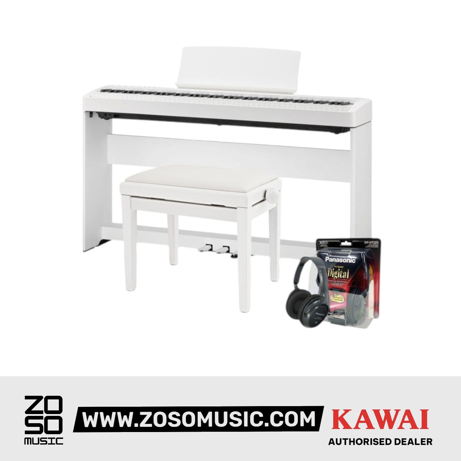 Kawai ES-120 88-key Digital Piano Set - White |  KAWAI |  PIANO-DIGITAL |  Zoso Music