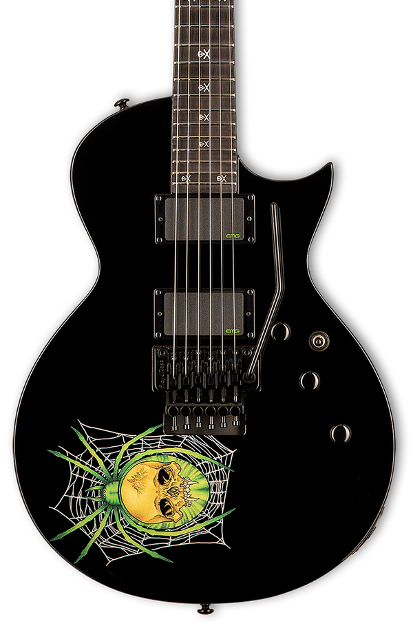 ESP LTD Kirk Hammett 30th Anniversary Left-handed Electric Guitar - Black w/Spider Graphic Zoso Music