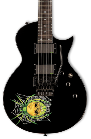 ESP LTD Kirk Hammett 30th Anniversary Left-handed Electric Guitar - Black w/Spider Graphic Zoso Music