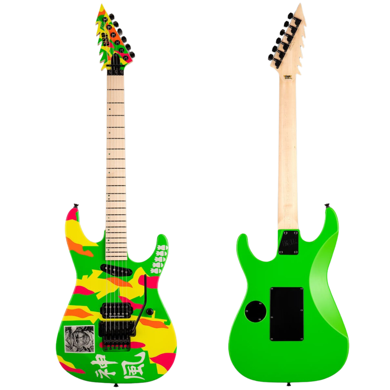 ESP George Lynch Kamikaze-4 Electric Guitar - Neon Green with Kamikaze Graphic