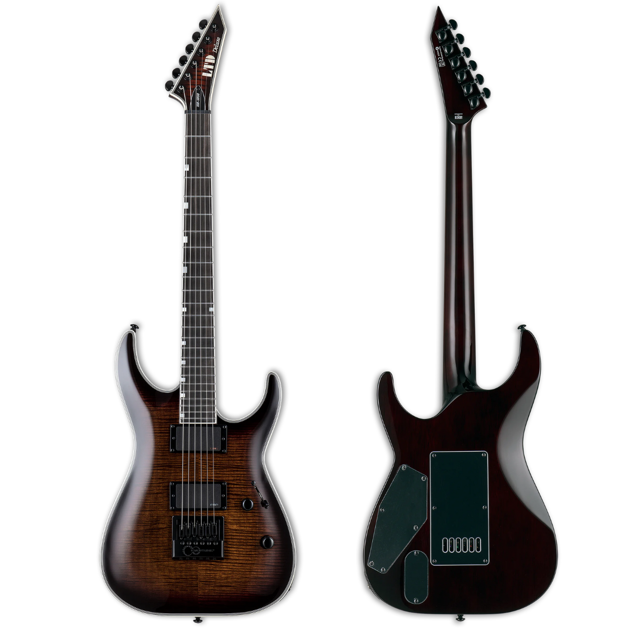 ESP LTD Deluxe MH-1000 EverTune Electric Guitar - Dark Brown Sunburst