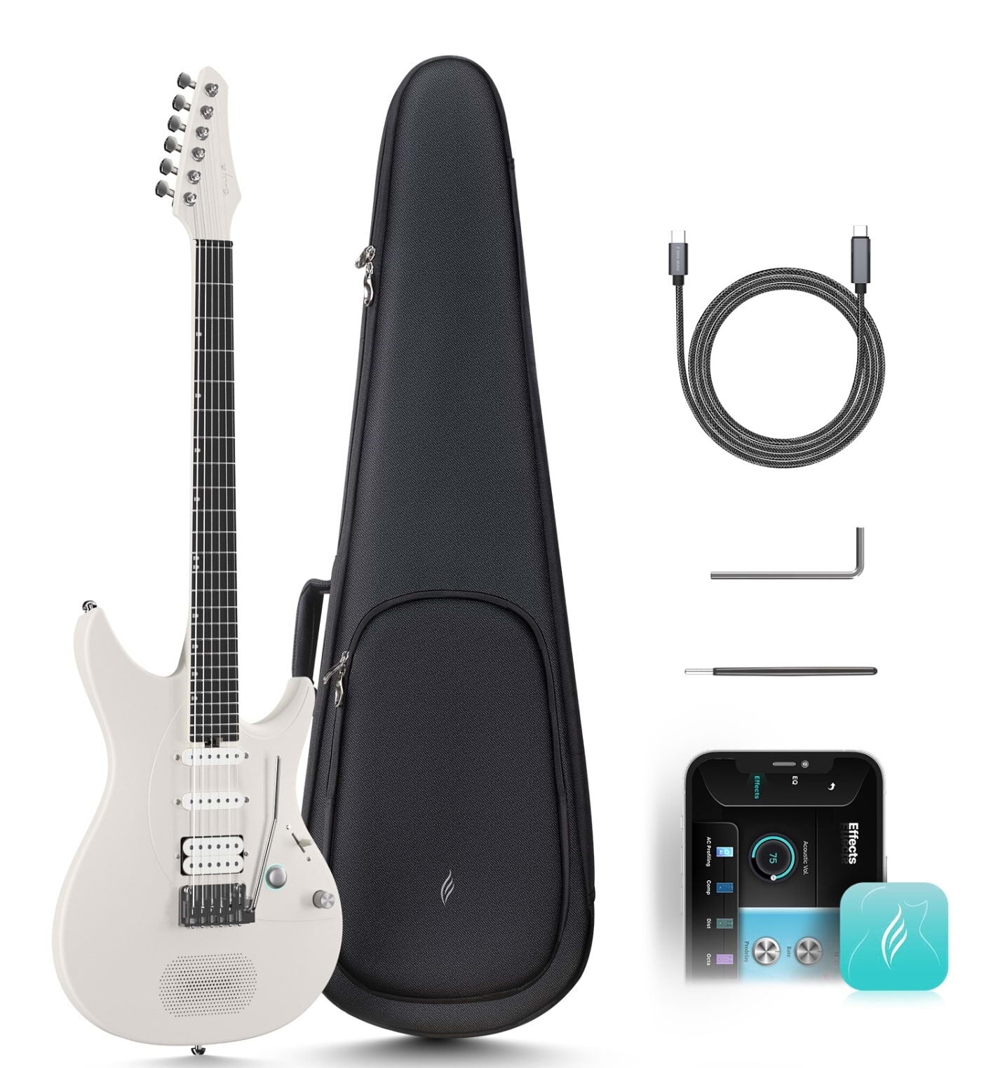 Enya Inspire Smart Electric Guitar - Midnight Grey | Zoso Music Sdn Bhd