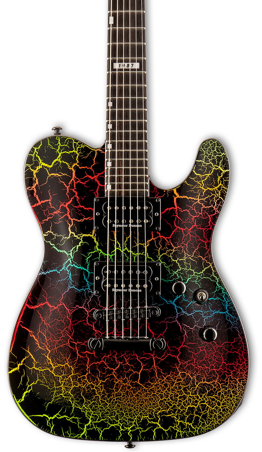 ESP LTD Eclipse '87 NT Electric Guitar - Rainbow Crackle