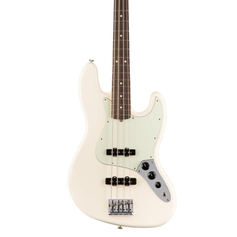 Fender American Professional Jazz Bass Guitar, RW FB, Olympic White