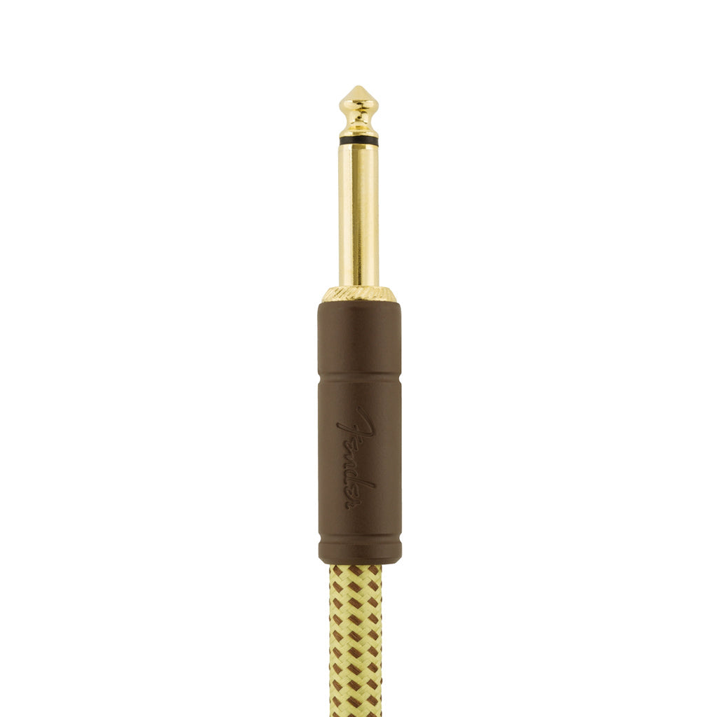 Fender Deluxe Series Angled Instrument Cable, 18.6ft, Tweed |  FENDER |  CABLES |  Zoso Music