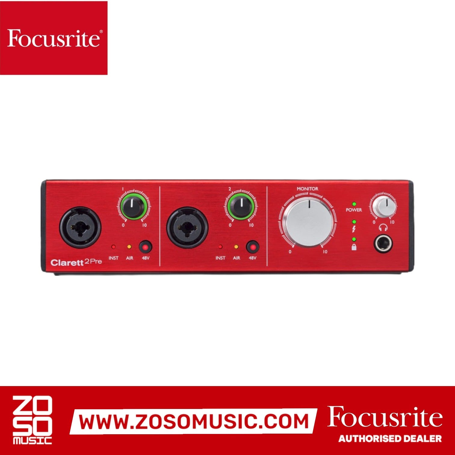 FOCUSRITE CLARETT 2PRE 10X4 THUNDERBOLT INTERFACE, FOCUSRITE, AUDIO INTERFACE, focusrite-clarett-2pre-10x4-thunderbolt-interface, ZOSO MUSIC SDN BHD