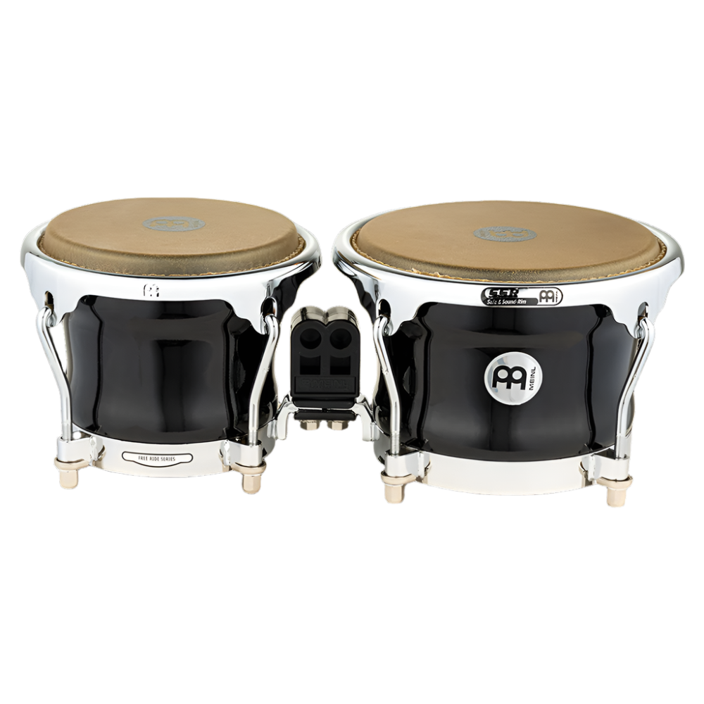 Meinl Percussion FFB400BK Fibercraft Series Fiberglass Bongo, Black, True Skin Cow Heads | Zoso Music Sdn Bhd