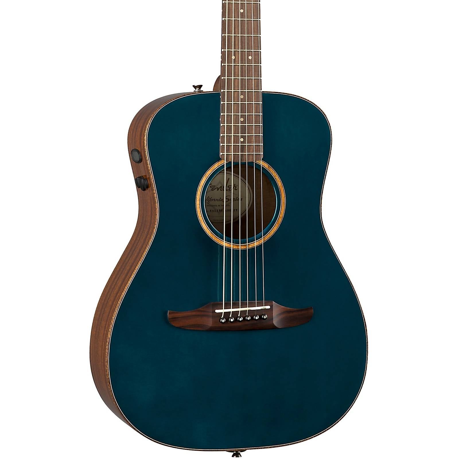 Fender Malibu Classic Small-Bodied Acoustic Guitar w/Bag, Cosmic Turquoise