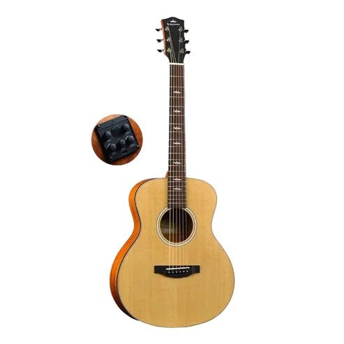KEPMA FS36-EQ Elite Series 36 inch (3/4) Travel Solid Top Acoustic Guitar with AcoustiFex® K-11 Pickup