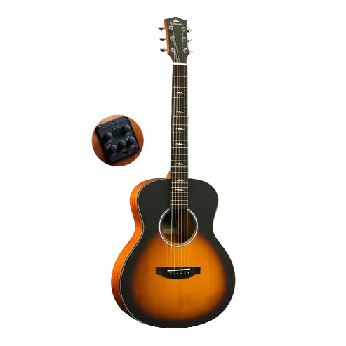 KEPMA FS36-EQ Elite Series 36 inch (3/4) Travel Solid Top Acoustic Guitar with AcoustiFex® K-11 Pickup