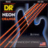 DR Strings NOB5-45 NEON Orange Coated Nickel Plated Bass Strings | 5-String Medium (045 - 125) |  DR STRINGS |  STRINGS-BASS GUITAR |  Zoso Music