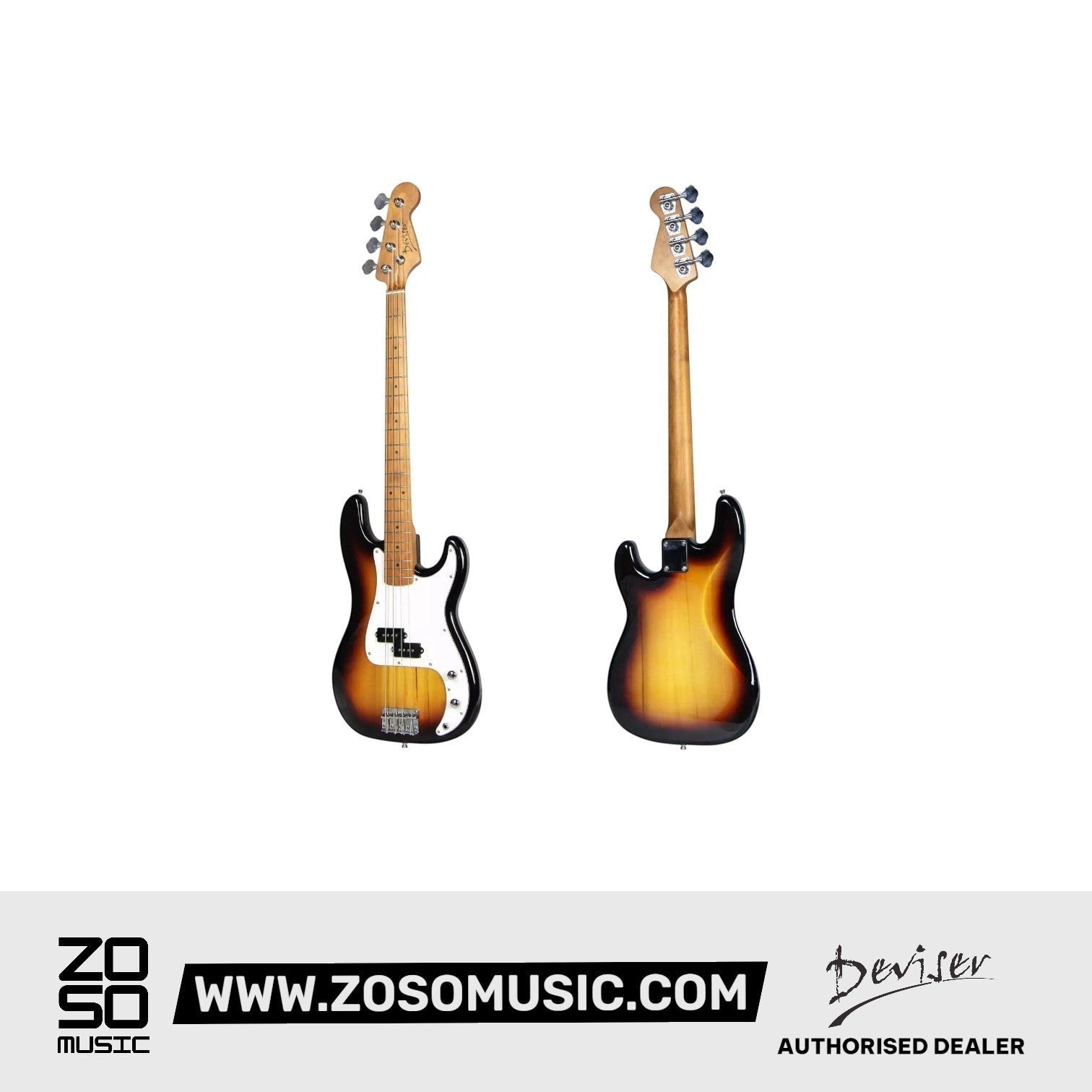 Deviser L-B1-4-3TS Bass Guitar, Sunburst |  DEVISER |  BASS GUITAR |  Zoso Music