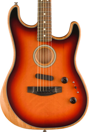 Fender American Acoustasonic Stratocaster Guitar w/Bag, 3-Color Sunburst |  FENDER |  ACOUSTIC GUITAR |  Zoso Music