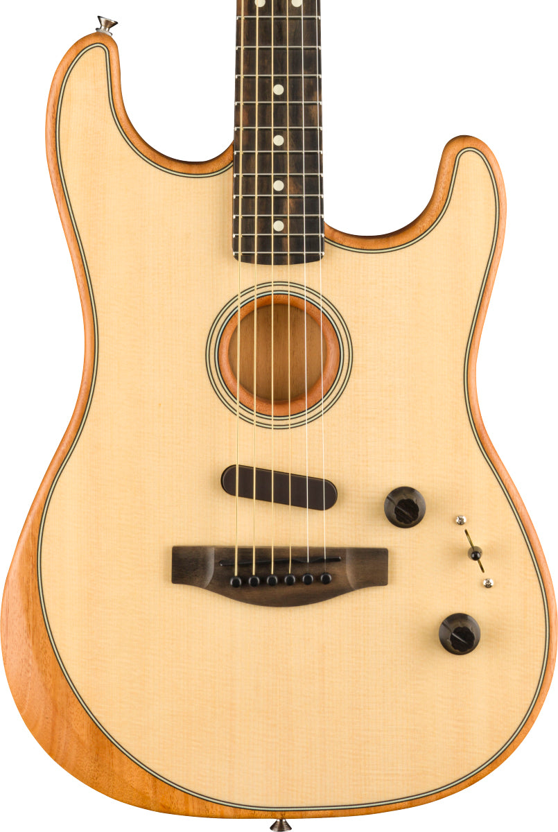 Fender American Acoustasonic Stratocaster Guitar w/Bag, Natural