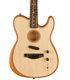 Fender American Acoustasonic Telecaster Guitar w/Bag, Ebony, FB, Natural