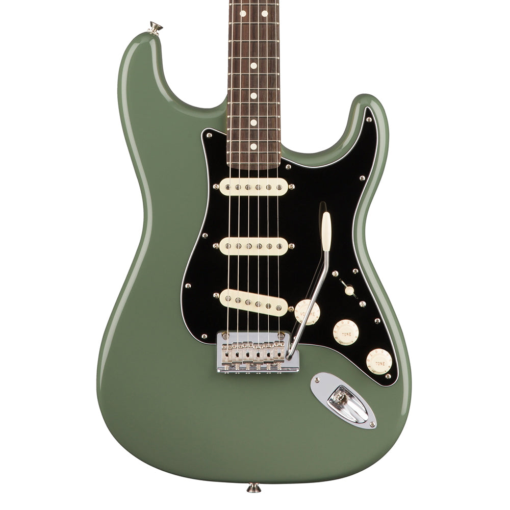 Fender American Professional Stratocaster Electric Guitar, Rosewood FB, Antique Olive