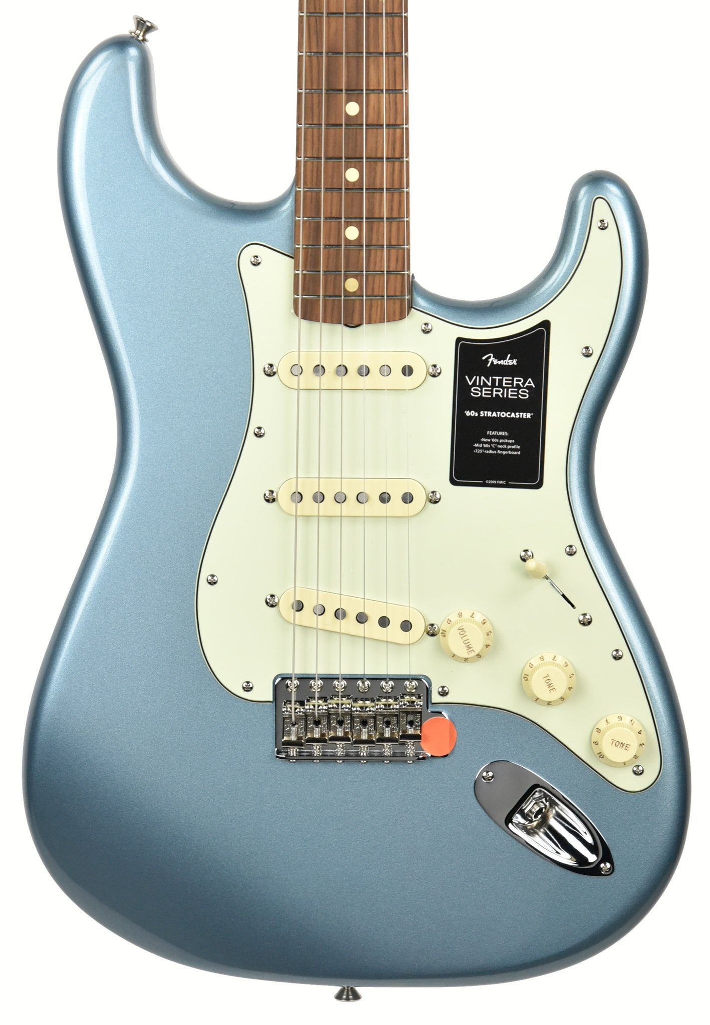 Fender Vintera 60s Stratocaster Electric Guitar, Pau Ferro FB, Ice Blue Metallic