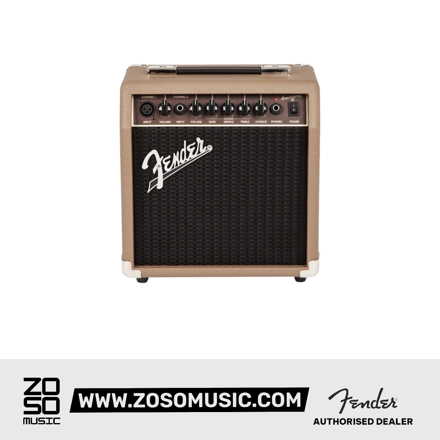Fender Acoustasonic 15 Acoustic Guitar Amplifier |  FENDER |  AMPLIFIER-ACOUSTIC |  Zoso Music