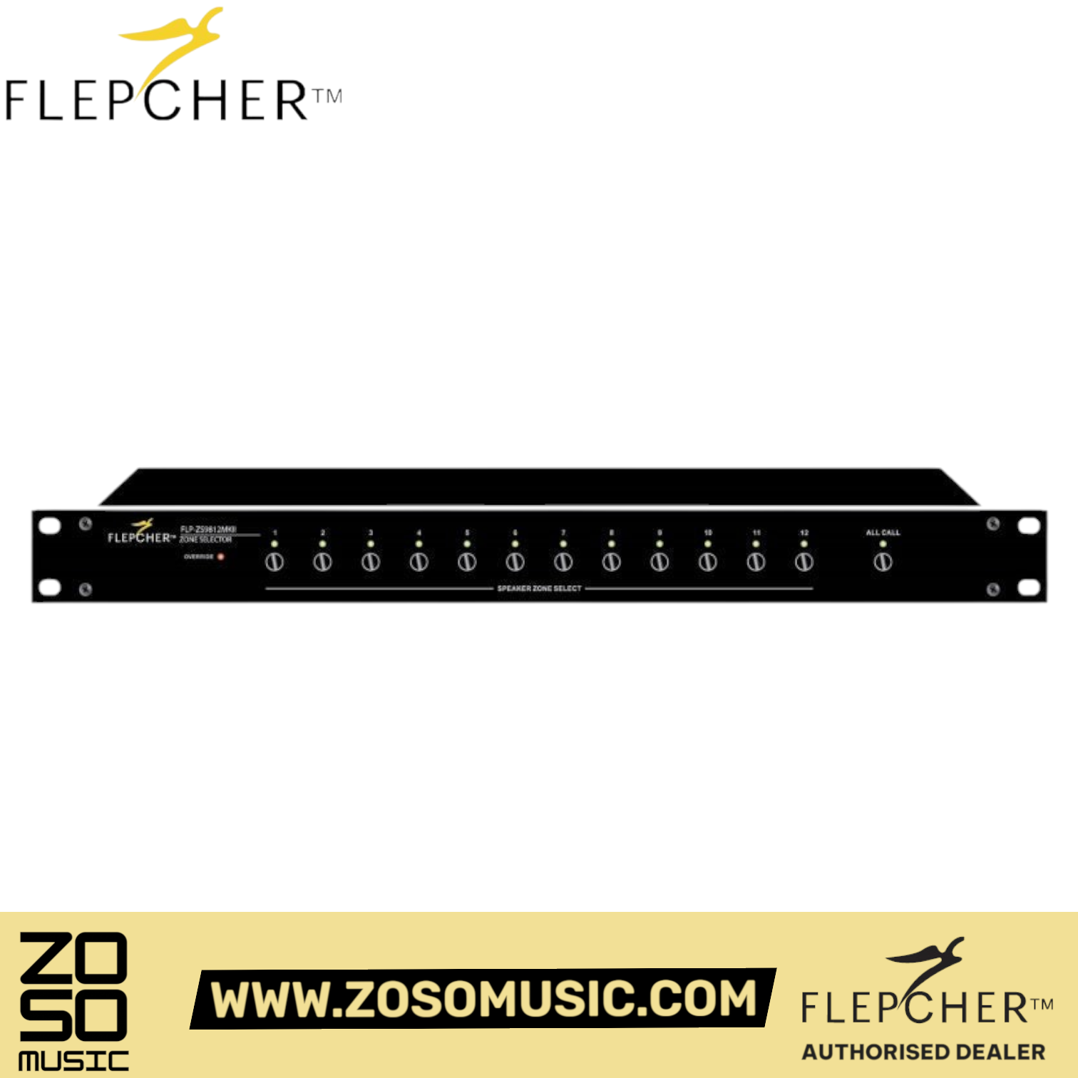 Flepcher ZS 9812MKII 12 channel speaker zone selector (integrate with PMC012) | Zoso Music Sdn Bhd