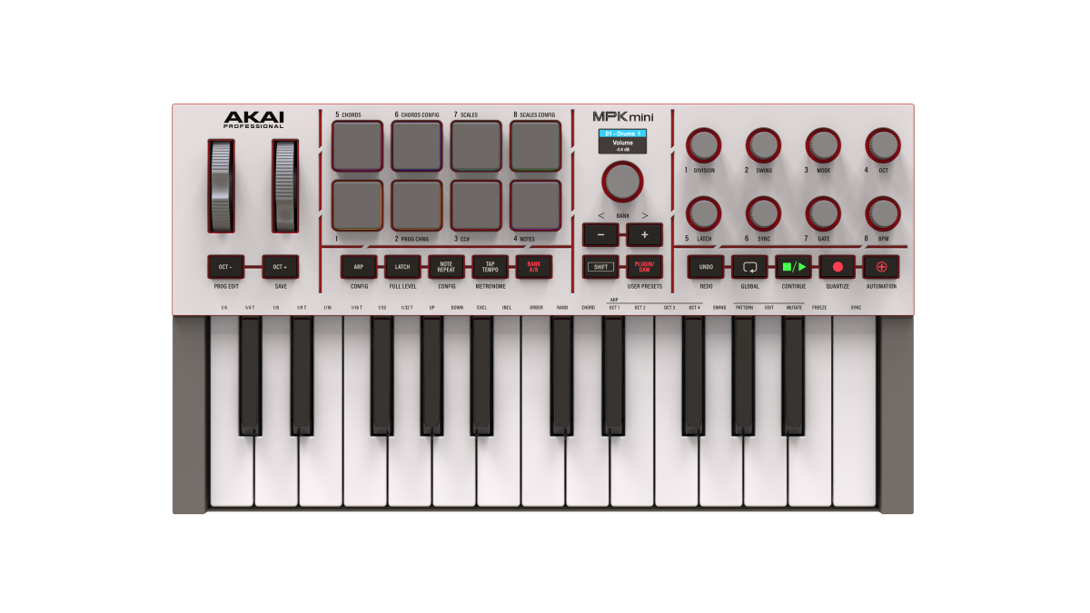Akai Professional MPK Mini IV MIDI Keyboard Controller - White | Zoso Music Sdn Bhd