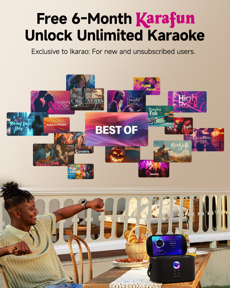 Ikarao Shell S2 Portable Karaoke Machine |  IKARAO |  BLUETOOTH KARAOKE SPEAKER |  Zoso Music