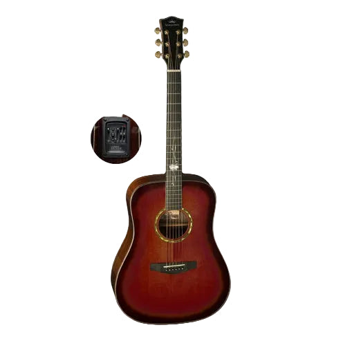 Kepma G1eK Series Solid Sitka Spruce Top Dreadnought Acoustic Guitar, LR Baggs Stage Pro Anthem Pickup w Case