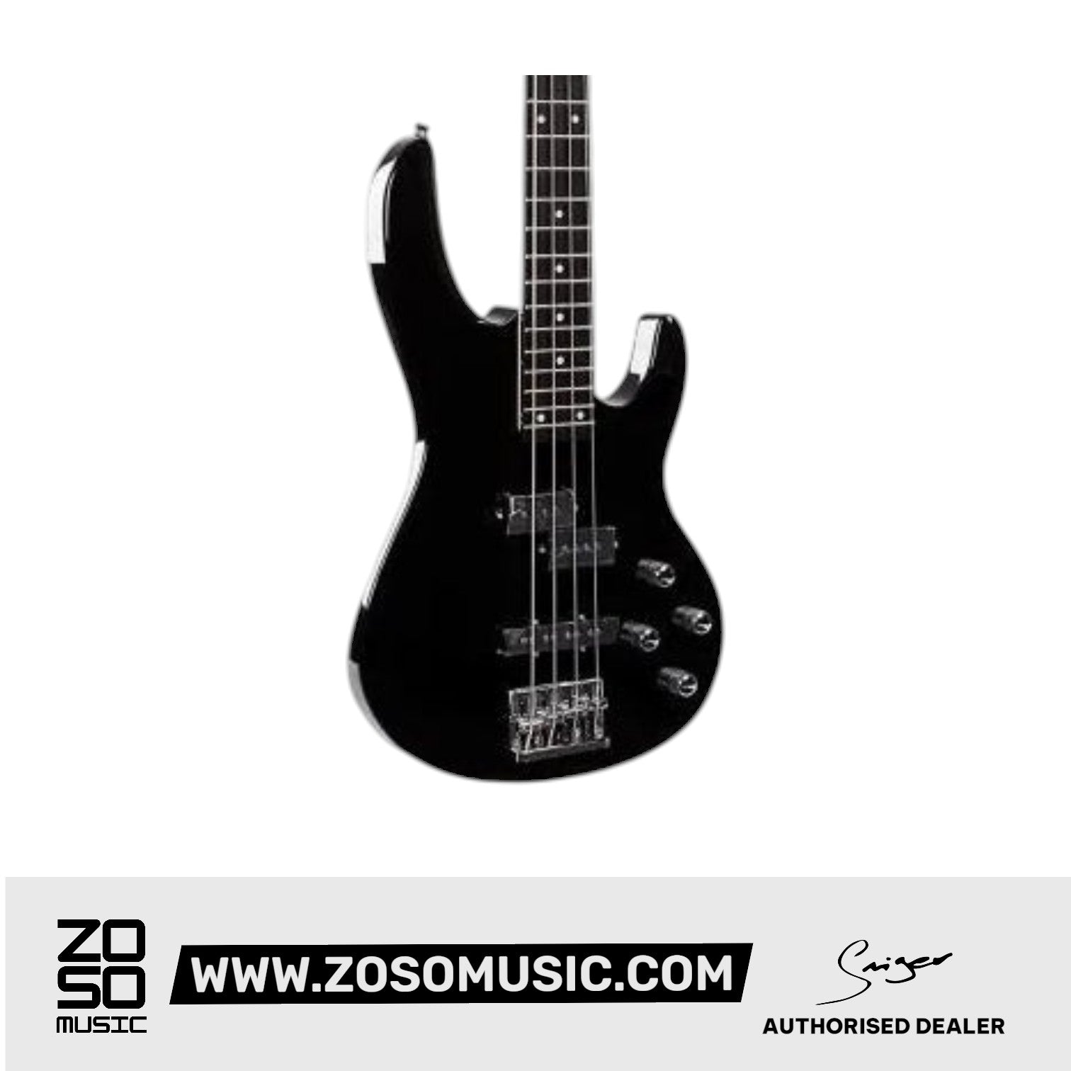 Smiger G-B8-4-BK 4-string PJ Electric Bass Guitar Black | Zoso Music Sdn Bhd