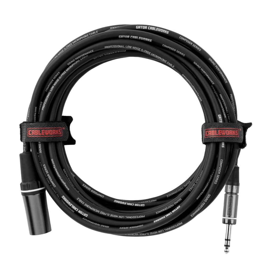 Gator GCWC-XLR-10MTRS Composer Series 10 Foot XLR M to TRS Cable | Zoso Music Sdn Bhd
