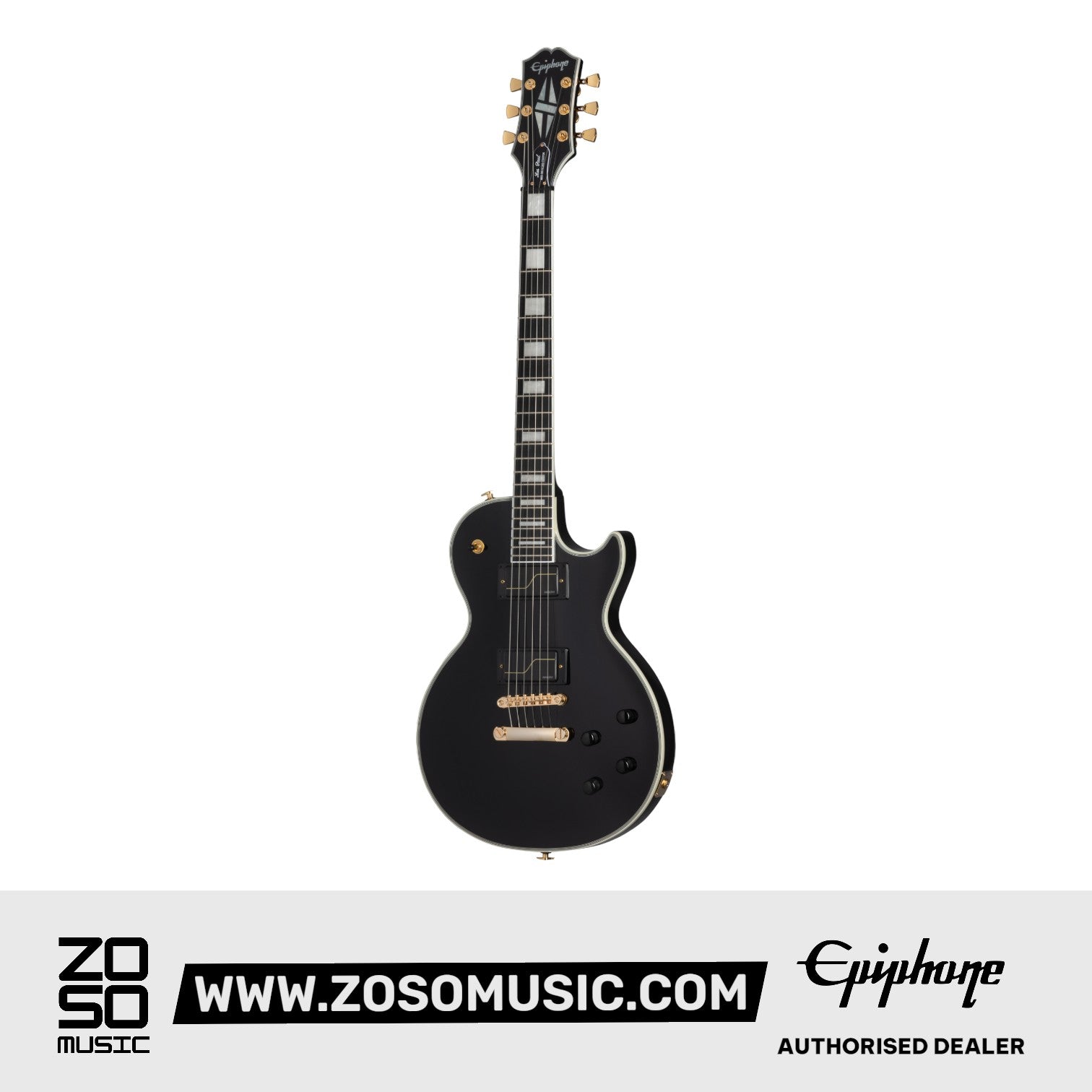 Epiphone EILPCMKH6EBGH3 Matt Heafy Les Paul Custom Origins Electric Guitar - Ebony |  EPIPHONE |  ELECTRIC GUITAR |  Zoso Music