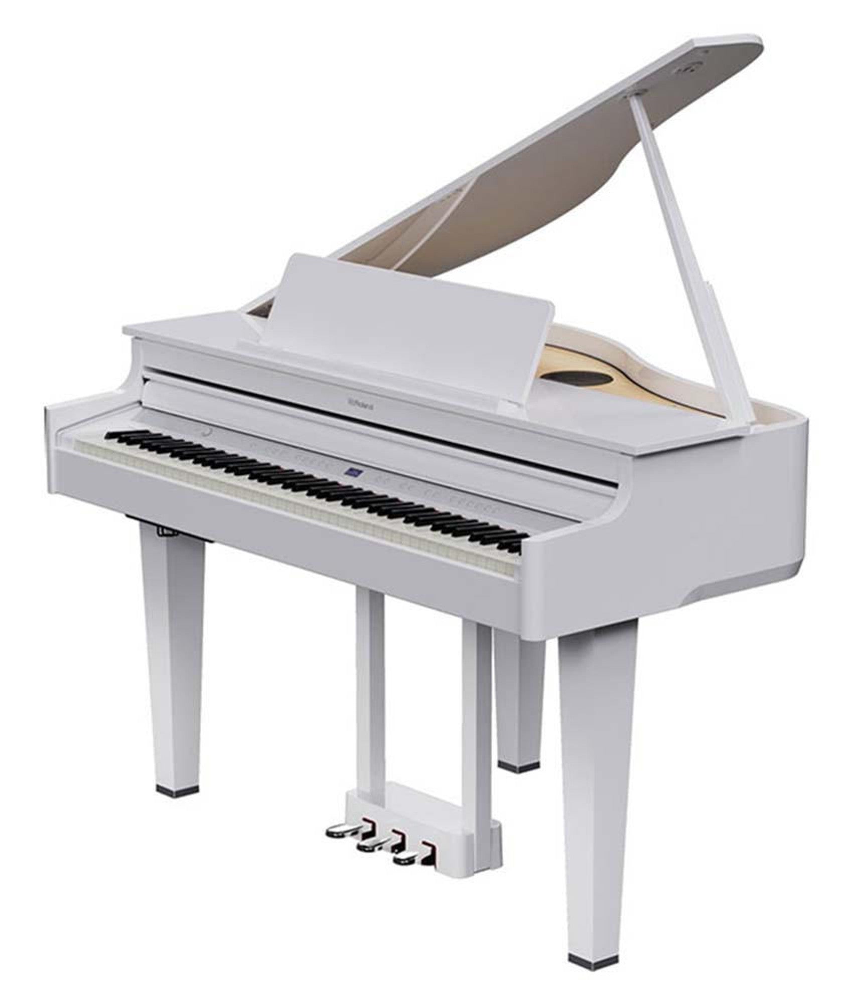 Roland GP-6 Digital Baby Grand Piano and Bench Bundle - Polished White | Zoso Music Sdn Bhd