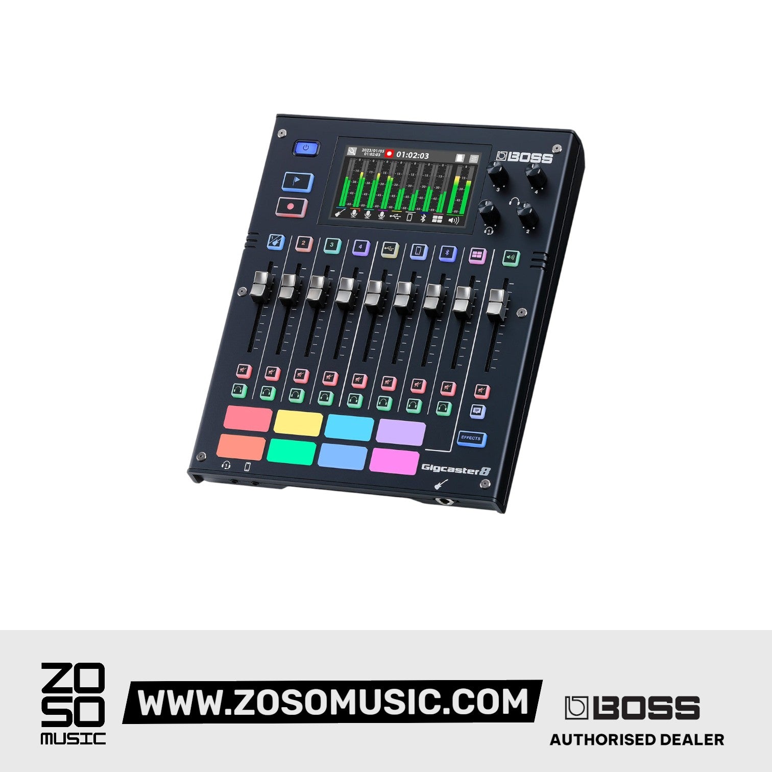 Boss Gigcaster 8 Streaming Mixer |  BOSS |  MIXER-ANALOG |  Zoso Music