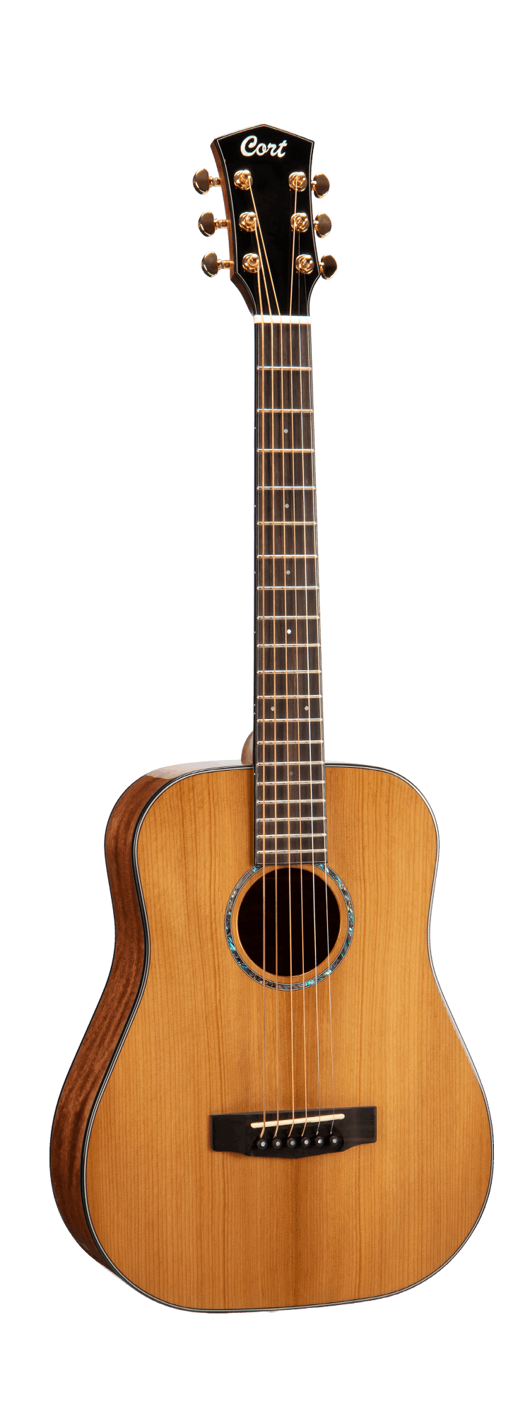 Cort Gold-Mini Acoustic Guitar With Case Natural | CORT , Zoso Music