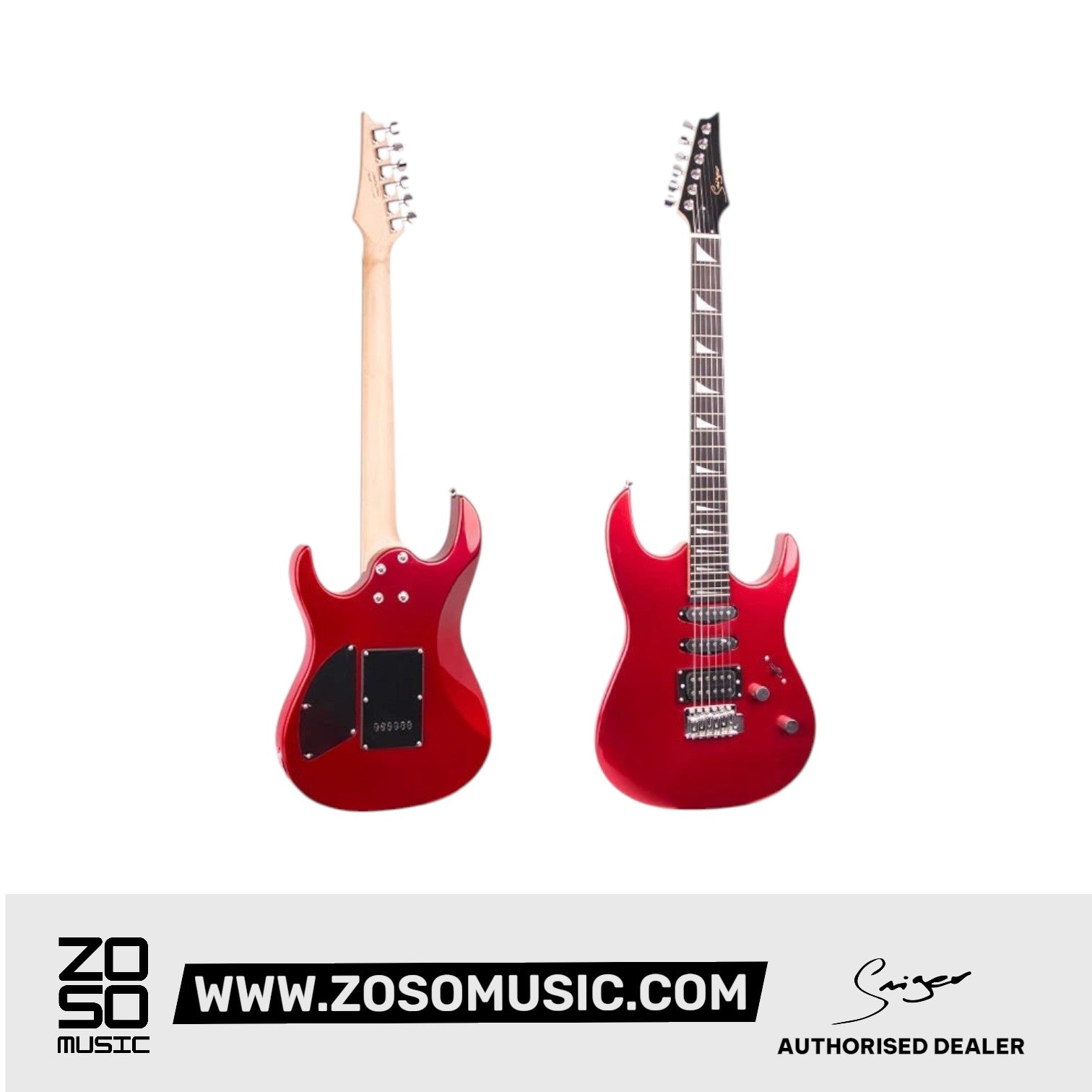 Smiger L-G4-MRD HSS Superstrat Style Electric Guitar Metallic Red |  SMIGER |  ELECTRIC GUITAR |  Zoso Music