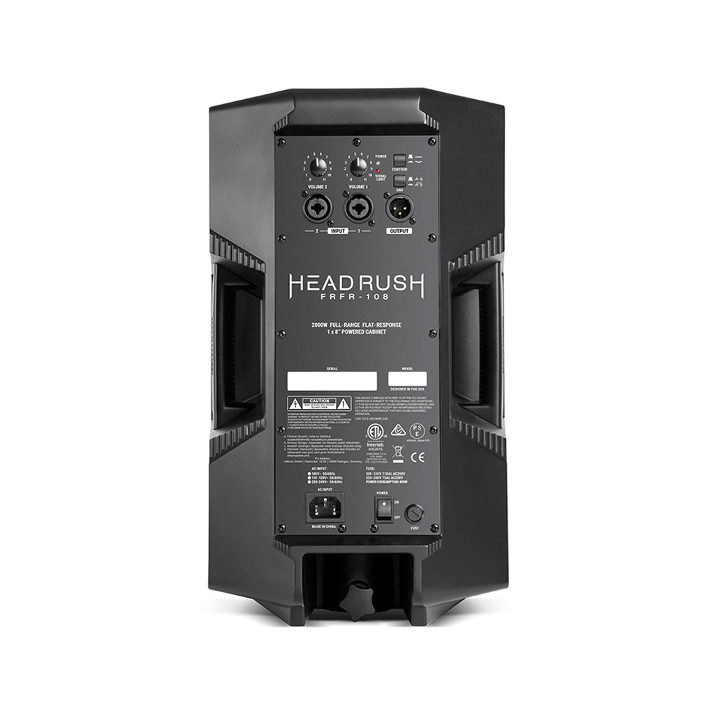 HeadRush FRFR-108 2000watt 1x8Inch Guitar Cabinet, EU Plug Zoso Music