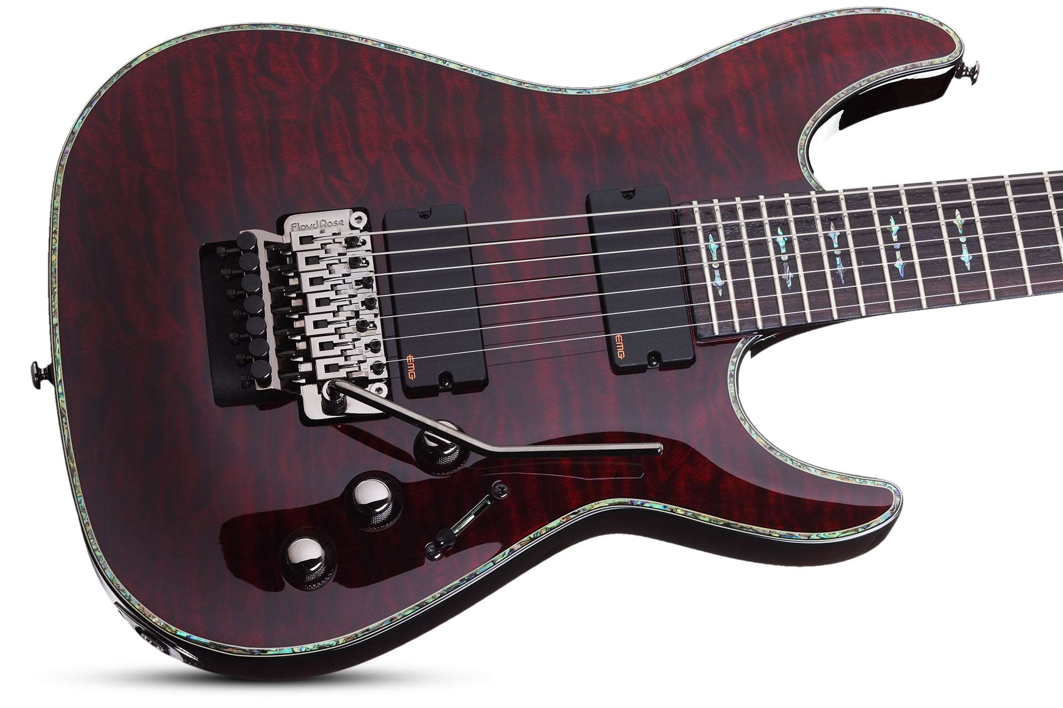 SCHECTER HELLRAISER C-7 WITH EMG & FLOYD ROSE LEFT-HANDED ELECTRIC GUITAR- BLACK CHERRY (1832) MADE IN KOREA, SCHECTER, ELECTRIC GUITAR, schecter-electric-guitar-hellraiser-c-7-fr-lh-bc, ZOSO MUSIC SDN BHD